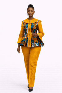 Two Piece Long Sleeve Corporate Ankara Top and Pants (various Ankara available)