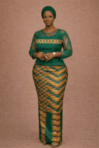 Kente Blouse and Long Skirt