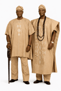 Sanyan Jawu Danshiki and Agbada with fila